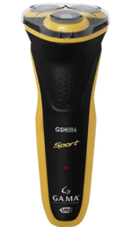 Aparador De Pelos Gama Italy 3 Lâminas Gsh886 Sport Usb Preto E Amarelo