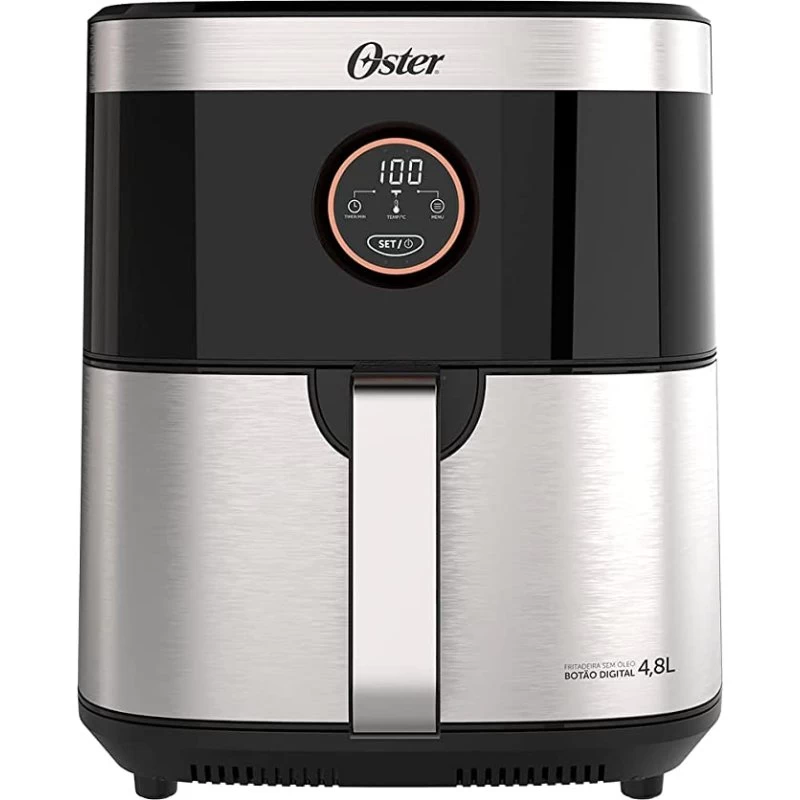 Fritadeira AirFryer Oster OFRT660 4,8L 1500W 127V Preto e Cinza