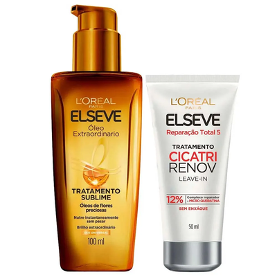 Elseve Kit – Óleo Extraordinário + Cicatri Renov Leave-in