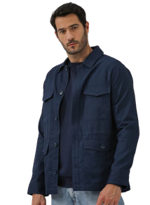 Overshirt masculina com bolsos azul | Original by Riachuelo