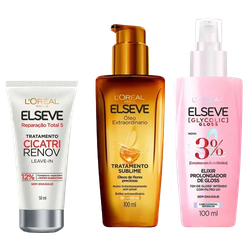 Elseve Kit – Sérum + Óleo Extraordinário + Leave-in de Tratamento