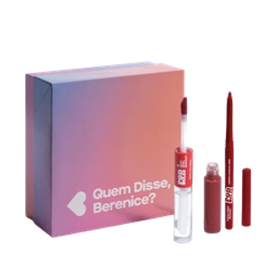 Combo Presente QDB POD Delas: Lapiseira de Contorno Labial 300mg + Batom Duo Gloss 8ml + Caixa de Presente P