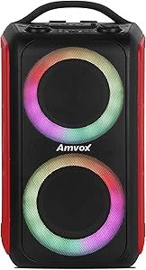 Amvox Caixa de Som Amplificada ACA 600 Bagvox Red – 600W RMS, Bluetooth, Equalizador, USB, Bateria Recarregável