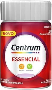 Centrum Essencial, Multivitamínico Adulto, Suplemento Vitamínico com Vitaminas B1, B2, B5, B6, Vitamina D, e Vitamina C, 30 Comprimidos