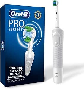 Oral-B PRO Series 1, Escova de Dentes Elétrica, Cabeça Redonda, Cabo Ergonômico, Branca, 110V