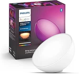 Philips Hue Go White and Color Luminária LED de Mesa Inteligente e Portátil (Bluetooth & Zigbee), funciona com Alexa