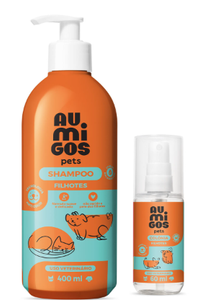 Combo Au.Migos Pets: Shampoo para Filhotes 400ml + Colônia Filhotes 60ml